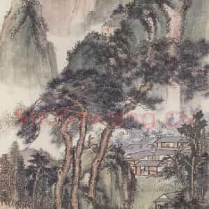 金城《山水图》国画山水作品图片鉴赏