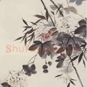 1936年 于非闇《芙蓉蜻蜓图》国画花鸟作品图片鉴赏