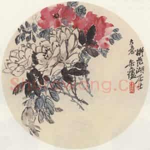 吴昌硕《花卉图》国画花鸟作品图片鉴赏
