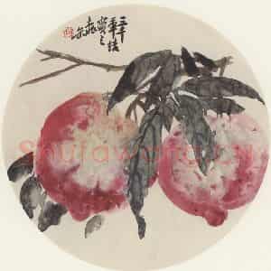 吴昌硕《花卉图》国画花鸟作品图片鉴赏
