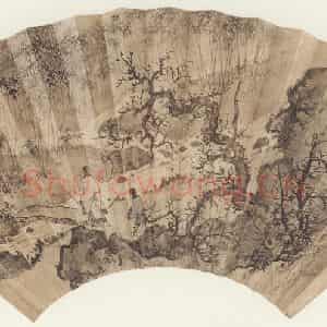 陈少梅《竹溪策杖图》国画综合作品图片鉴赏