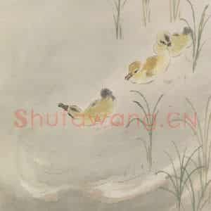 陈树人《游鸭图》国画综合作品图片鉴赏