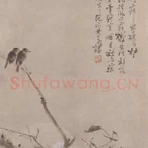 1916年 高奇峰《花鸟图》国画花鸟作品图片鉴赏