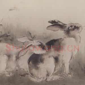 高奇峰《走兽图》国画综合作品图片鉴赏