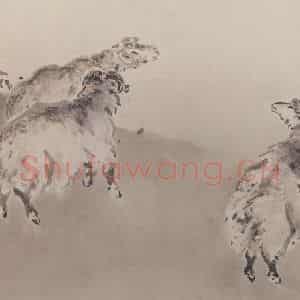 高奇峰《走兽图》国画综合作品图片鉴赏