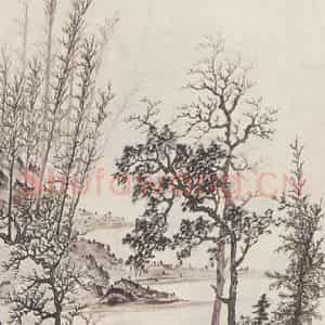 何香凝《山水图》国画山水作品图片鉴赏