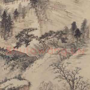 1935年 张大千《仿石涛山水图》国画山水作品图片鉴赏