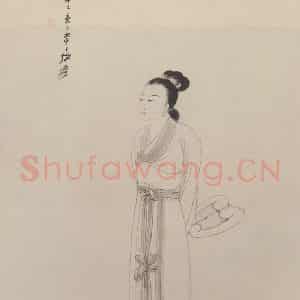 1941年 张大千《仕女图》国画人物作品图片鉴赏