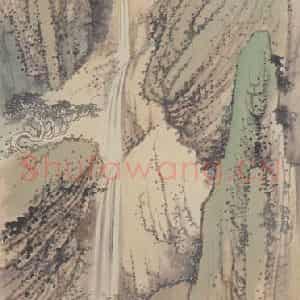 张大千《金刚山九龙渊图》国画山水作品图片鉴赏