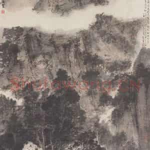 1944年 傅抱石《夏山图》国画山水作品图片鉴赏