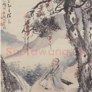 1910年 吴观岱《停琴听水图》国画综合作品图片鉴赏