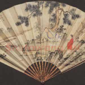 明代 朱瞻基《山水人物图》国画综合作品图片鉴赏