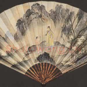 明代 朱瞻基《山水人物图》国画综合作品图片鉴赏