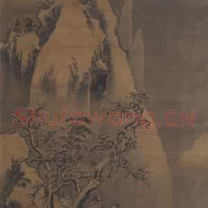 明代 钟礼《雪景山水图》国画山水作品图片鉴赏