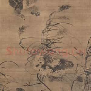 明代 吕纪《残荷鹰鹭图》国画花鸟作品图片鉴赏