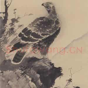 明代 吕纪《鹰鹊图》国画花鸟作品图片鉴赏