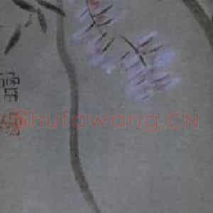 2007年 杨福音《紫藤四屏》国画花鸟写意作品图片鉴赏