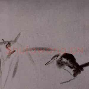 2007年 杨福音《兰鸟图》国画花鸟写意作品图片鉴赏