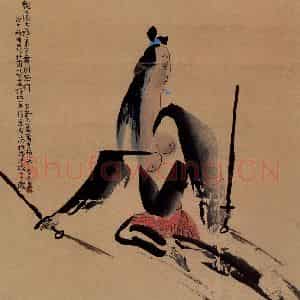 1990年 杨福音《观公孙大娘弟子舞剑器行》国画人物写意作品图片鉴赏