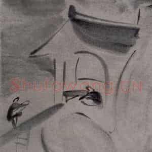 2006年 杨福音《携琴访友》国画山水写意作品图片鉴赏