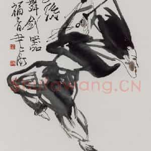 1985年 杨福音《少陵诗意》国画人物写意作品图片鉴赏