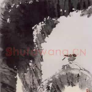 1986年 王之海《雪中芭蕉》国画花鸟作品图片鉴赏
