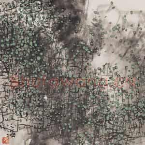 1986年 王之海《烟雨初春》国画花鸟作品图片鉴赏