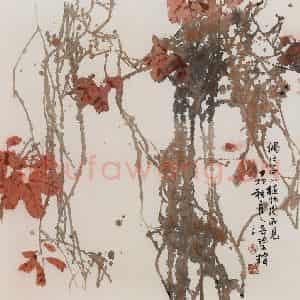 1987年 王之海《秋叶红》国画花鸟作品图片鉴赏