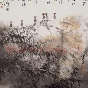 2006年 王之海《枝枝摇浪花》国画花鸟作品图片鉴赏