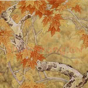 1992年 金鸿钧《秋韵》国画花鸟作品图片鉴赏