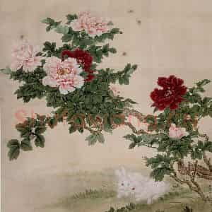 1962年 金鸿钧《国色天香》国画花鸟作品图片鉴赏