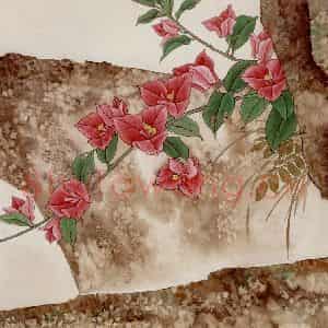 1994年 金鸿钧《南国春晨》国画花鸟作品图片鉴赏