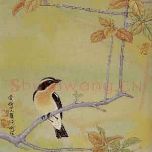 2001年 金鸿钧《霜叶》国画花鸟作品图片鉴赏