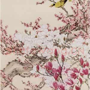 1980年 金鸿钧《丽春》国画花鸟作品图片鉴赏