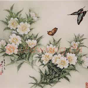 1981年 金鸿钧《白夜来香》国画花鸟作品图片鉴赏