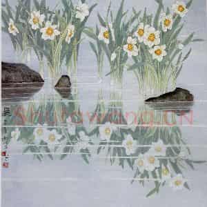 1982年 金鸿钧《晨》国画花鸟作品图片鉴赏