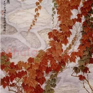 1988年 金鸿钧《霜叶》国画花鸟作品图片鉴赏