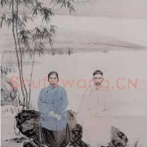 张大千《张树青夫妇像》国画人物作品图片鉴赏