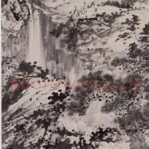张大千《仿石涛水墨山水》国画山水作品图片鉴赏