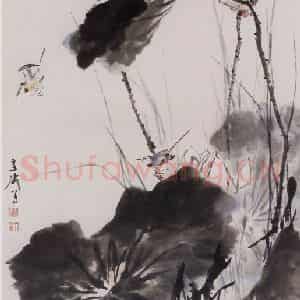 王雪涛《荷花小鸟》国画花鸟作品图片鉴赏