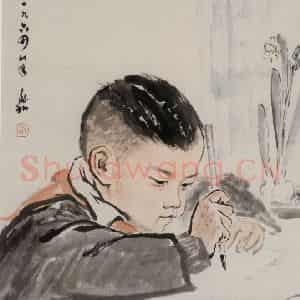 蒋兆和《迎春图》国画人物作品图片鉴赏