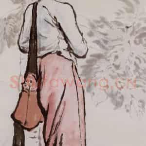 蒋兆和《傣族姑娘》国画人物作品图片鉴赏