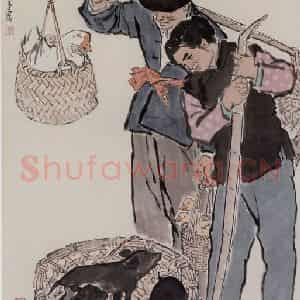 叶浅予《江南集市》国画人物作品图片鉴赏