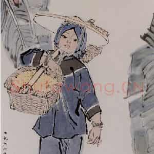 叶浅予《靖西姑娘》国画人物作品图片鉴赏