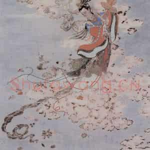 任率英《天女散花图》国画人物作品图片鉴赏