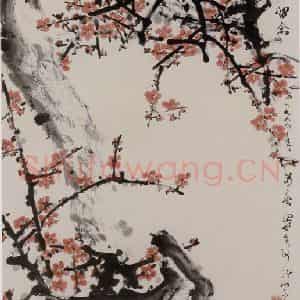 关山月《红梅》国画花鸟作品图片鉴赏