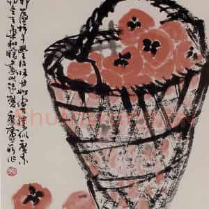 许麟庐《筐柿图》国画综合作品图片鉴赏