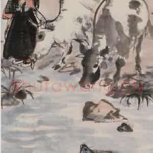 黄胄《饮牛图》国画综合作品图片鉴赏