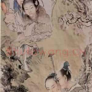 钱慧安《人物屏-天壹春色》国画人物作品图片鉴赏