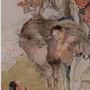 钱慧安《人物屏-僲槎入斗》国画人物作品图片鉴赏